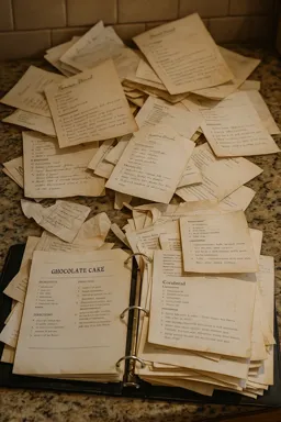 Handwritten recipe card before digitization