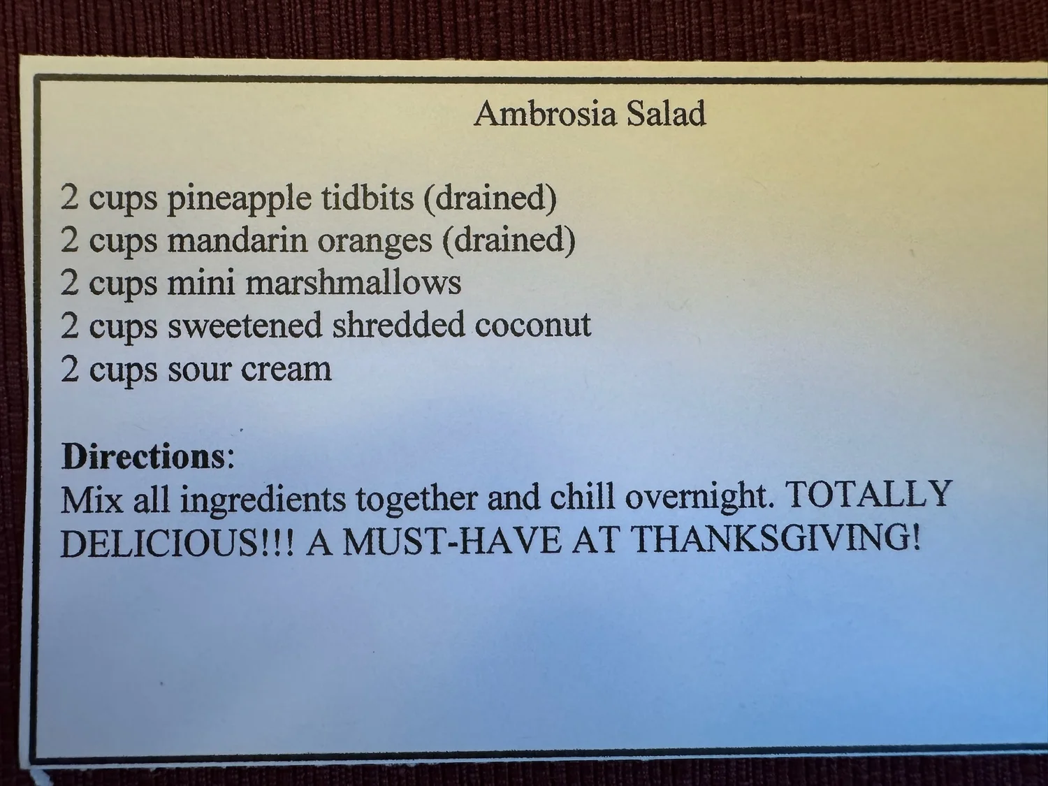 Photo of Ambrosia Salad