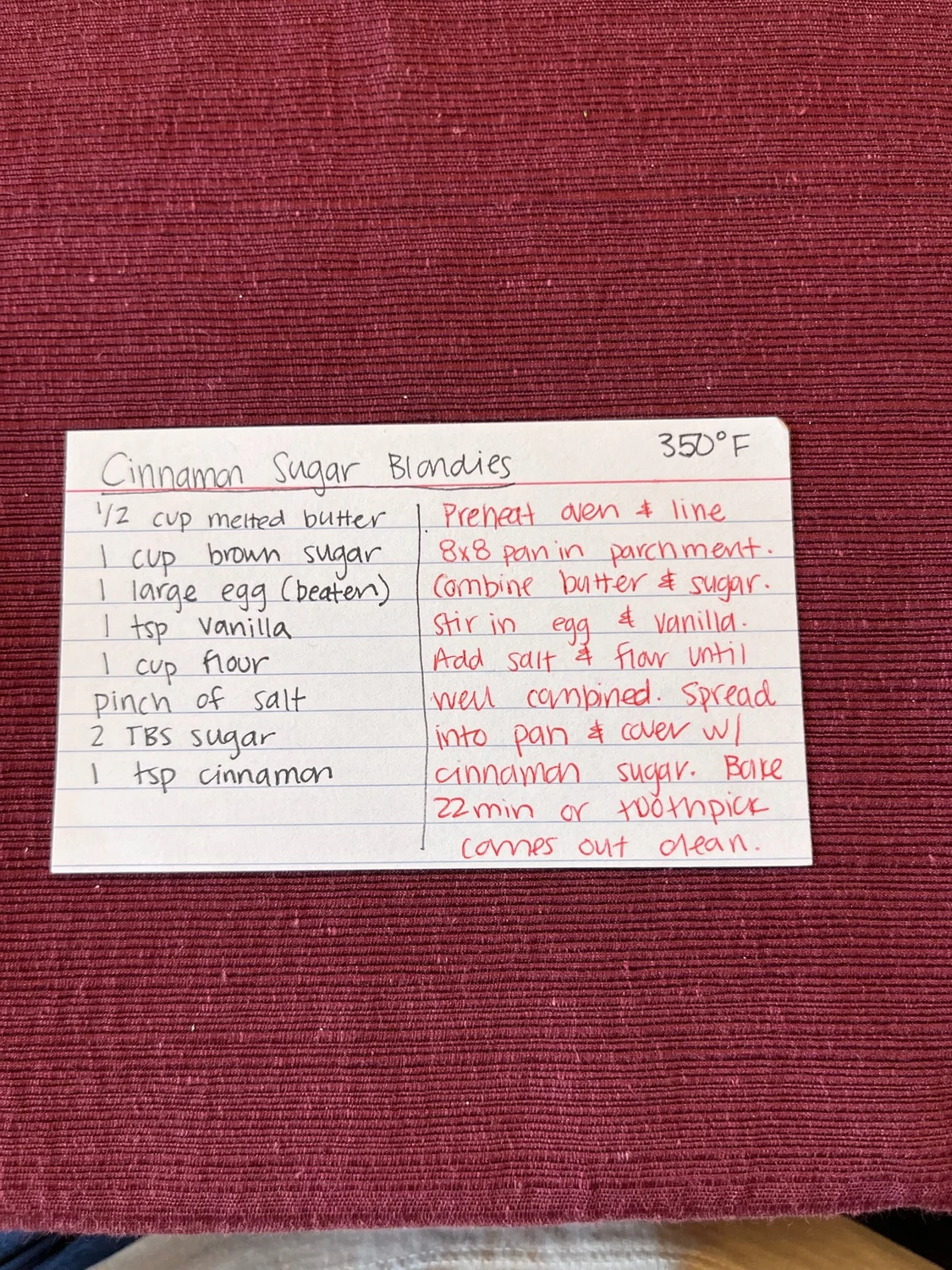 Photo of Cinnamon Sugar Blondies